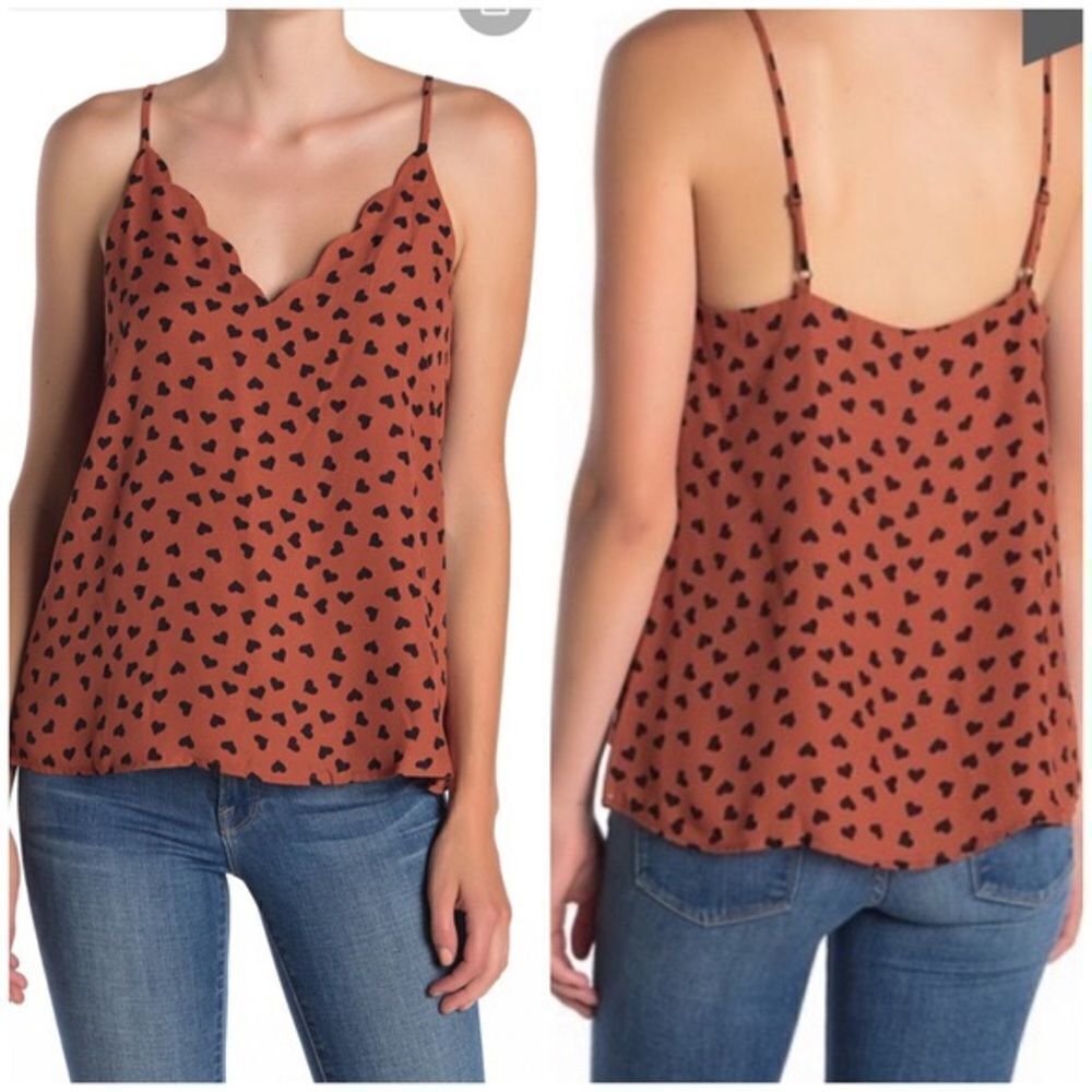 ✨ Socialite Scalloped Rust Heart Tank✨